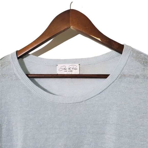 FEEL THE PIECE BY TERRE JACOBS Sheer Pullover One Size Linen Blend Dolman Sleeve - Picture 2 of 7